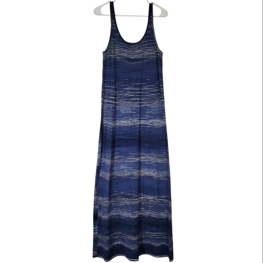 7283 * Vince Space Dyed Maxi Dress Blue White Size M